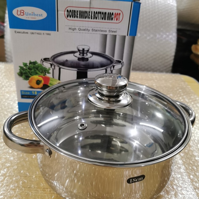 high quality double handle & double bottom arc pot casserole milk pot soup pot for induction cooker