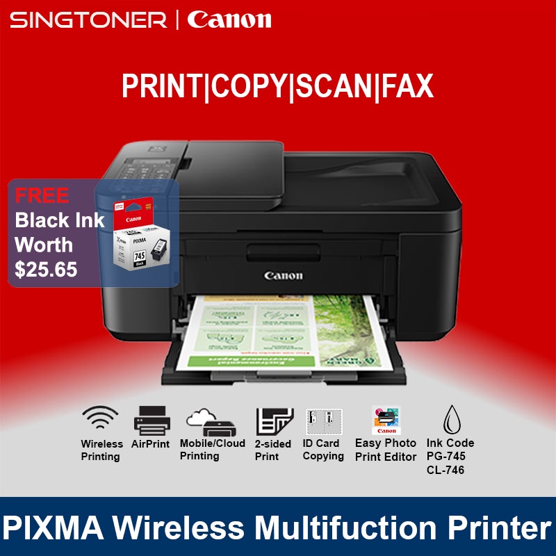 Canon Pixma Tr4670s Wireless Office All In One With Fax And Automatic 2 Sided Colour Inkjet