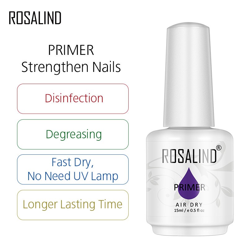 ROSALIND15ml Primer Strengthen Nails fast dry Gel Polish For UV Gel Soak  Off | Shopee Singapore
