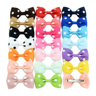 Image of 7cm Polka Dot Hair Clip Classic Basic Hair Accessorise For Kids Girls Toddlers