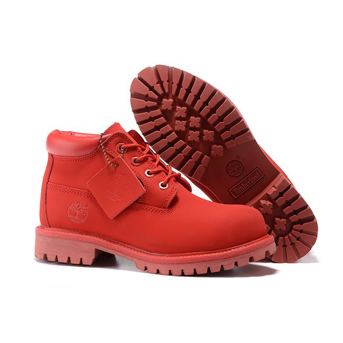 red timberland hiking boots