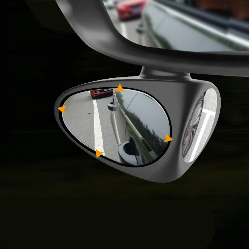 1pc Red Bling Universal Wide Angle Convex Car Rear Side View Blind Spot Mirror