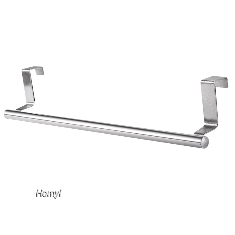 HOMYL] Stainless Steel Door Towel Rack Towel Bar Kitchen Shelf Hanger No  Drilling | Shopee Singapore
