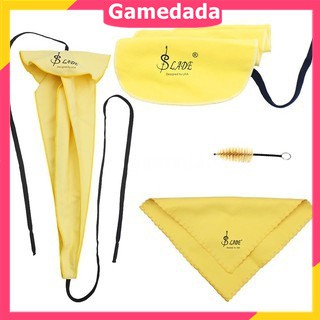 Saxophone Sax Cleaning Care Kit 3pcs Cleaning Cloth + Mouthpiece Brush Musical Instrument Maint
