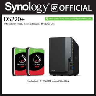 Synology DS220+ NAS x Seagate Ironwolf HDD Bundle Promo with Free Configuration - Local Distributor Warranty