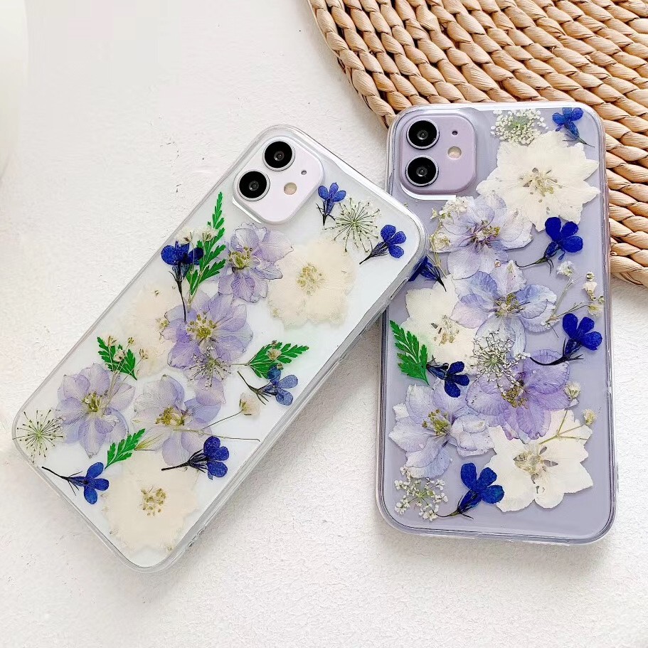 Real Dried Pressed Flowers Clear Phone Cases iPhone 11 Pro ...