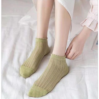 Image of thu nhỏ Mesh Socks Women's Pure Cotton Lace Air Conditioning Summer Thin Japanese Style Solid Color Hollow Fishnet #3