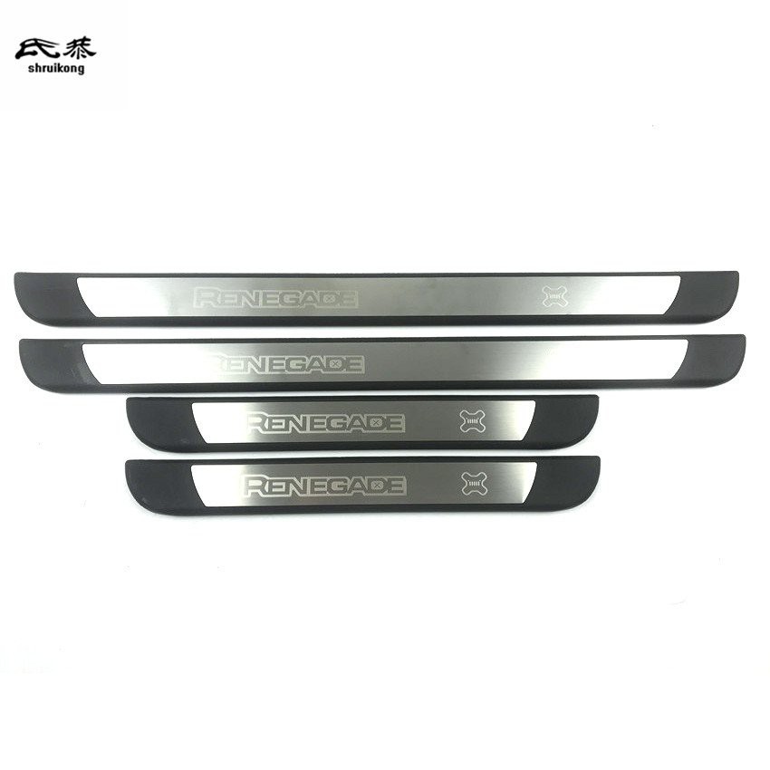 4pcs/lot ABS plastic and stainless steel car door sill pedals Scuff