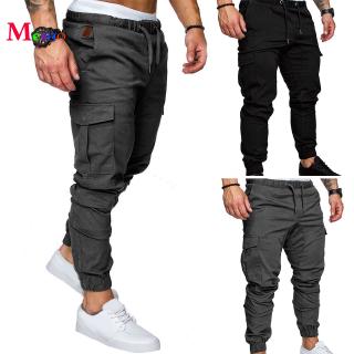 Image of Men Sports Jogging Cargo Jogger Trousers Pants Slim Fit Sweatpants Fabala Pencil Casual Tracksuit Sportwear Long Mesho