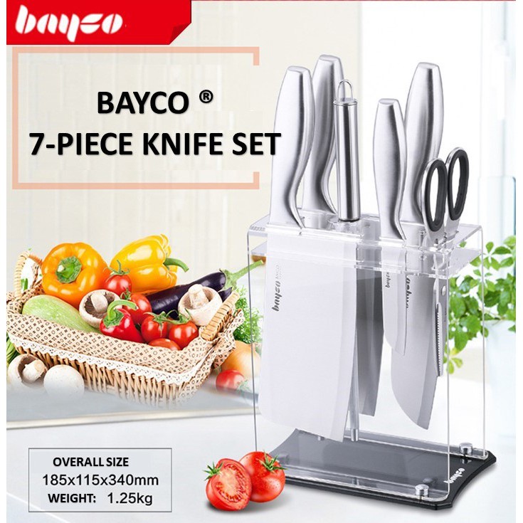 ★SG Warranty★BAYCO German 7 Pieces Knife Tool Sets Kitchen Stainless