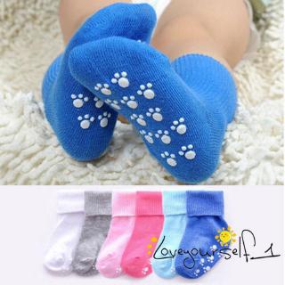 loveyourself1-Newborn Baby Boy Girl Socks Soft Cotton Non-slip Bottom Loose Mouth Socks 0~6Y #1