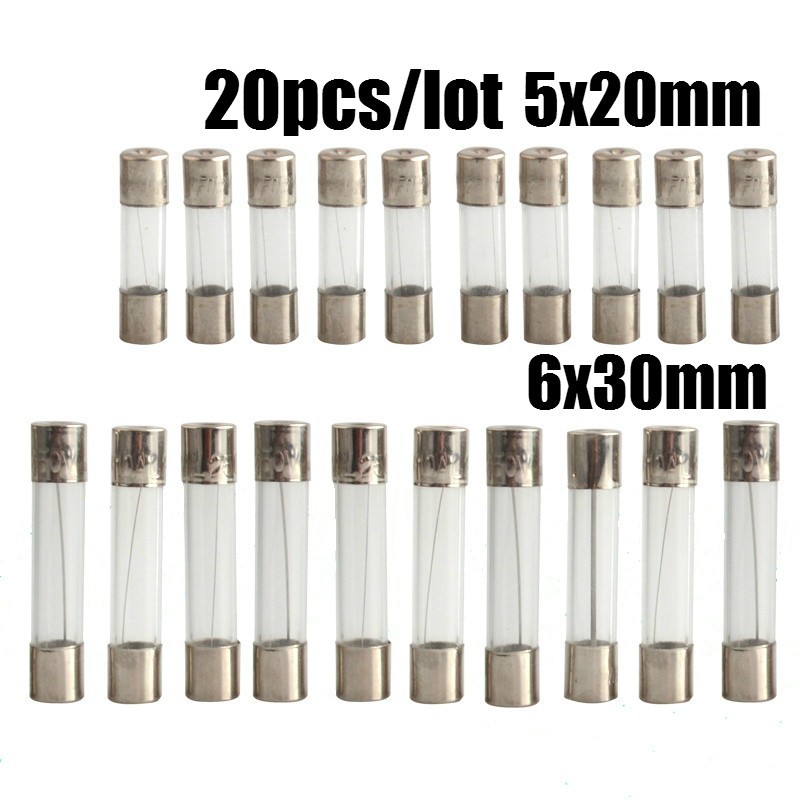 pack of 10 1A  20mm  Fast Blow Glass Fuses 