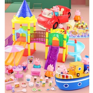 ❤️Ready Stock❤️ House Play Peppa Pig Peppa Piglet Toys Full Set Character Family Four Dolls Children's Gifts