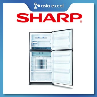 SHARP SJ-PG60P2 600L BLACK/SILVER TOP FREEZER REFRIGERATOR WITH J-TECH ...