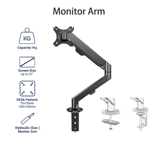 Tool Free Single Monitor Arm computer stand Ergonomic Desk Mount Fully Adjustable VESA Mount with C-Clamp Fits