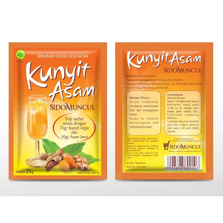 3 6 10 Box Kunyit Asam Sidomuncul Curcumin Turmeric Tolak Angin 5 Sachets Box Shopee Singapore