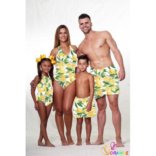 baby boy and dad matching swimwear