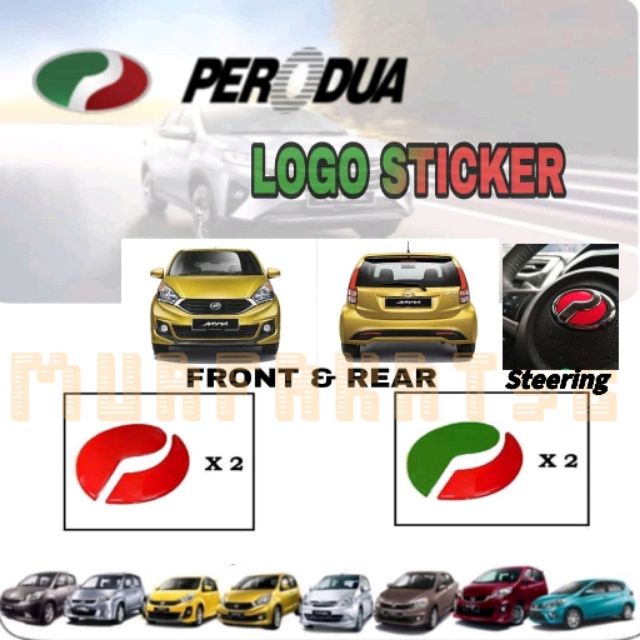 PERODUA LOGO 2PCS PERODUA STICKER EMBLEM REFLECTOR FRONT 