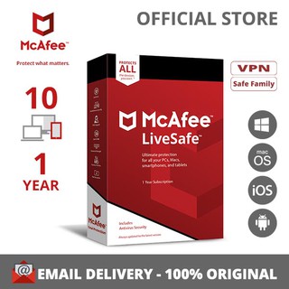 McAfee LiveSafe Antivirus Software Unlimited Device include VPN (enrolled auto-renewal)