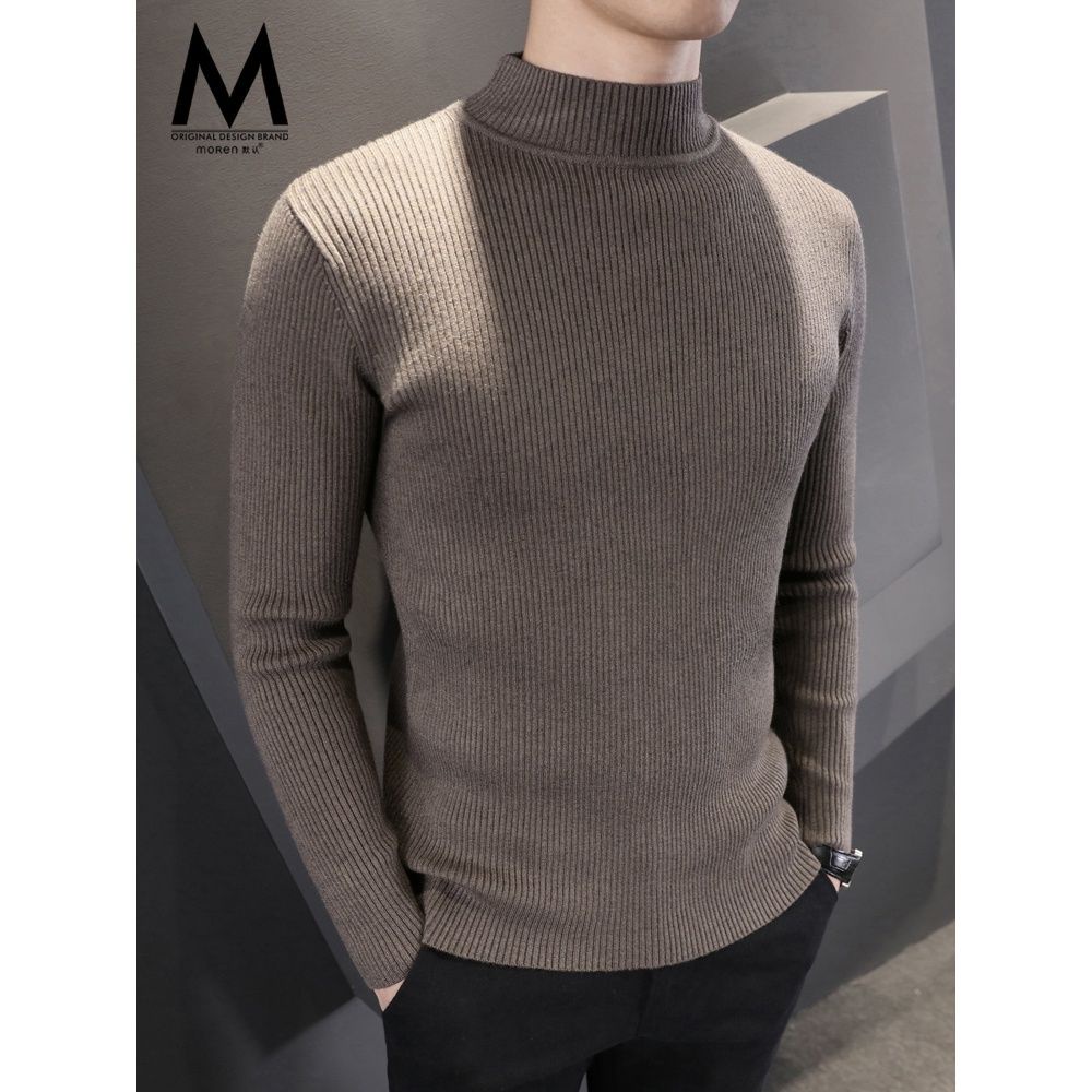 Mens Knit Turtleneck Leisure Winter Vogue Slim All-Match Sweater 