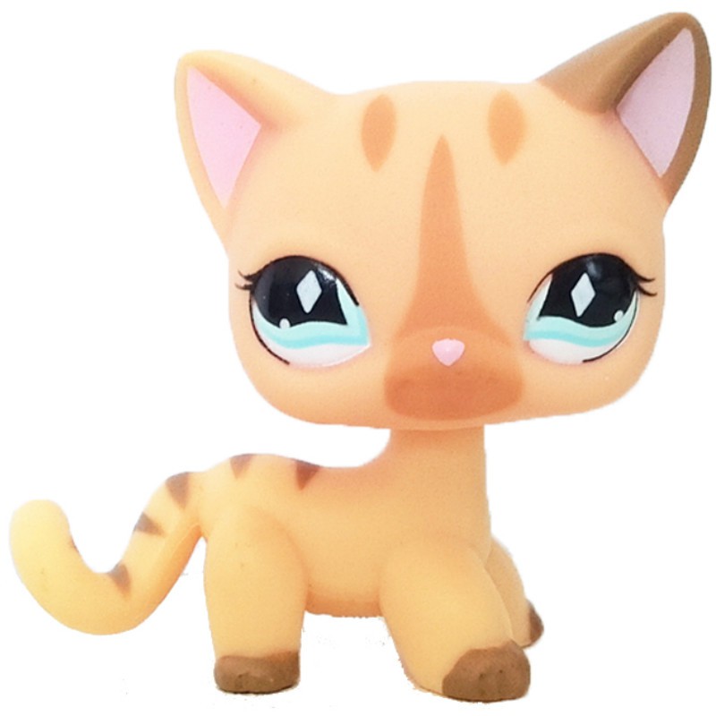 Littlest Pet Shop Cyan Eyes Gray Short Hair Cat Kitty Dog Figure Toy 