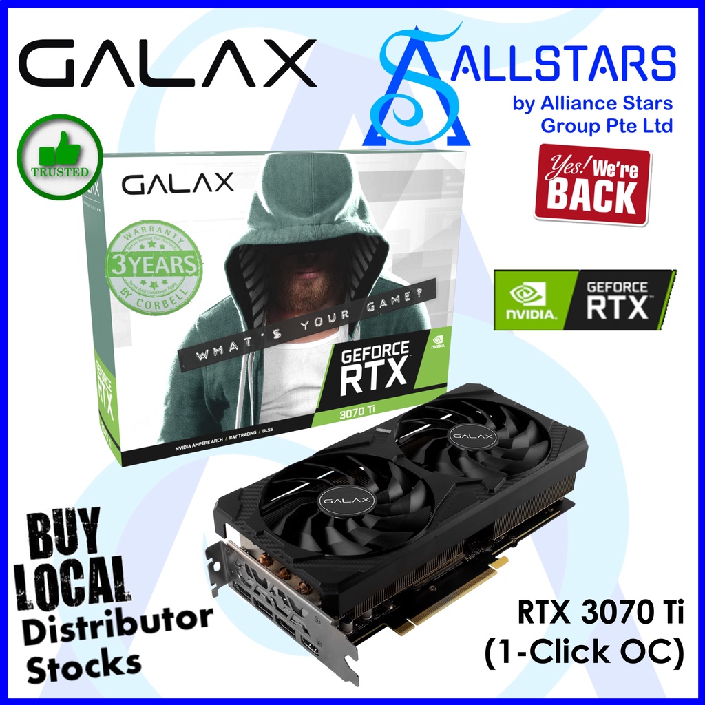 GALAX 3070 Ti 1Click OC 8GB / LHR PCIExpress x16 Gaming Graphics Card