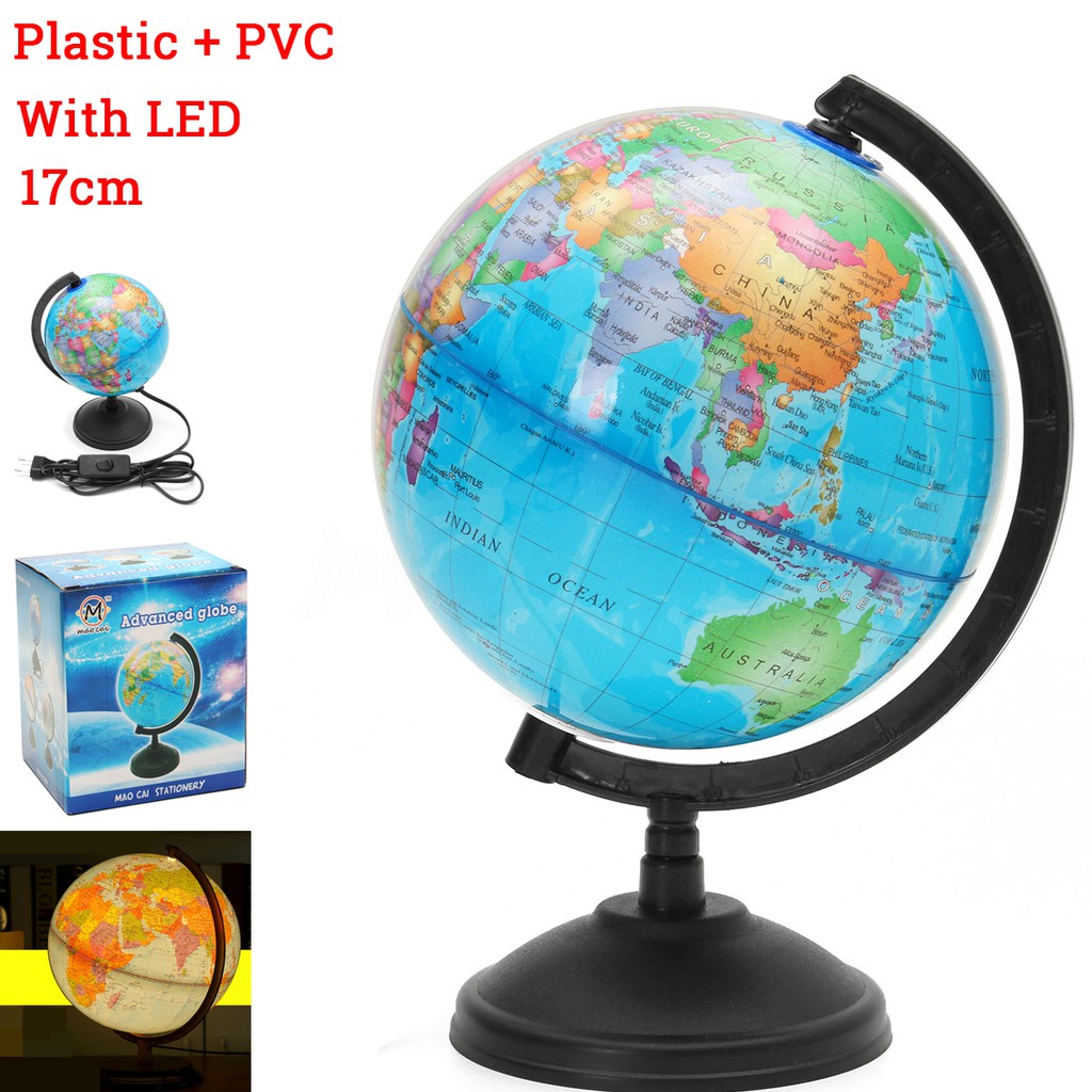 World Globe Atlas Map With Swivel Stand Geography Educational Toy Home Student. 