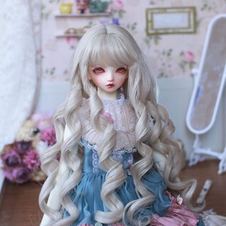 3"-4" 9-10cm BJD fabric fur wig White cherry powder PukiFee 1/12 Doll Antiskid 