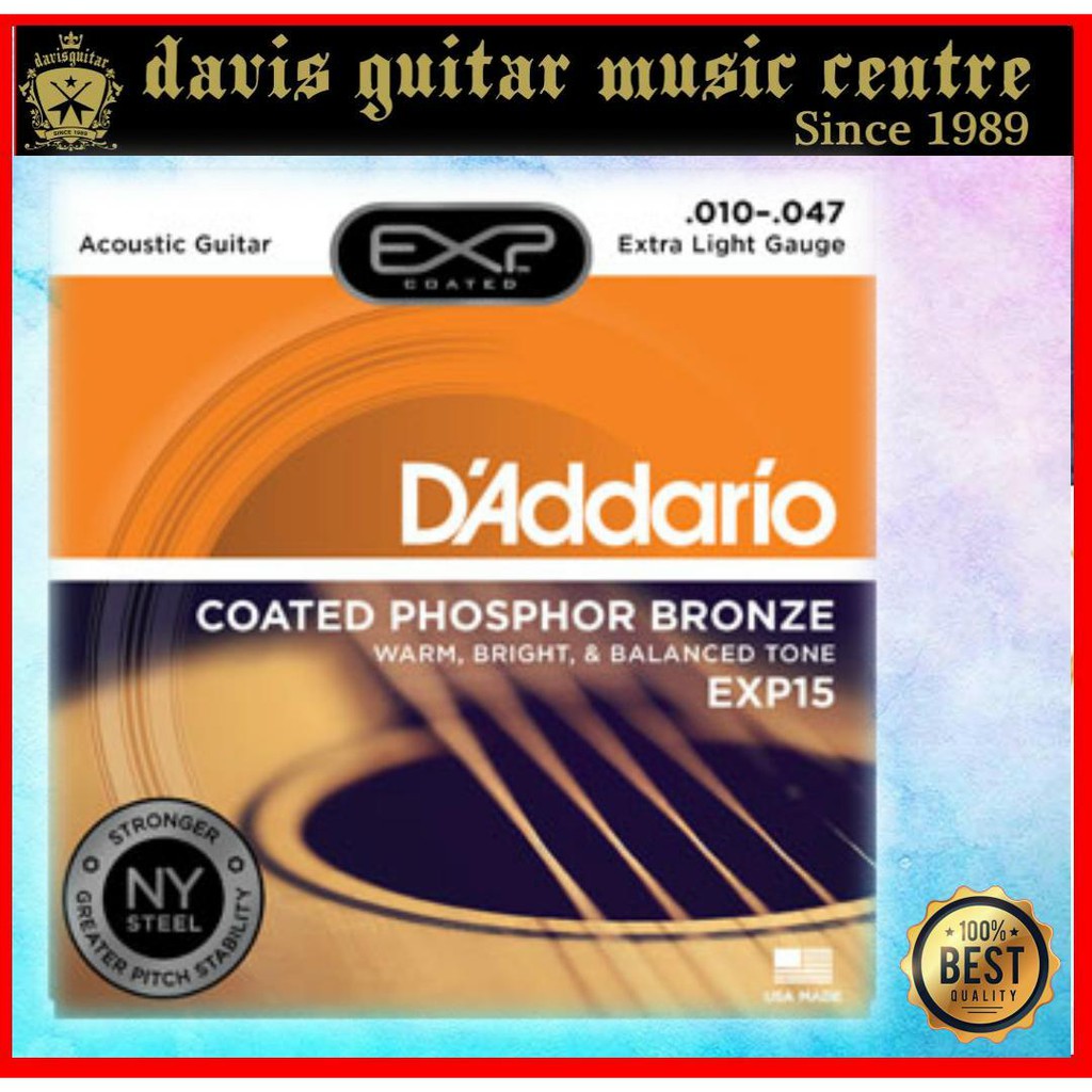 Coated Acoustic Guitar Strings - Daddario 10 47 Exp15 Coated Acoustic Guitar Strings Shopee Singapore