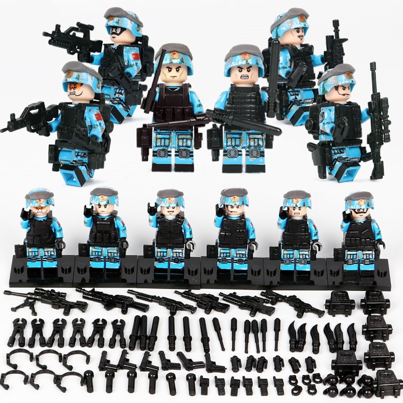6pcs SWAT Lego Army Mini Figures 