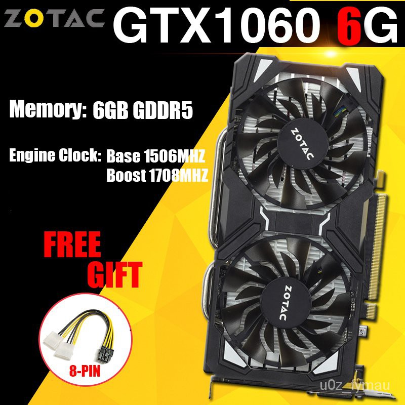 Zotac Nvidia Graphics Cards Gtx 1060 6gb Gaming Pc Video Card Nvidia Geforce Gpu Gtx 1060 6gb 192bit Gddr5 Vga Card For Shopee Singapore