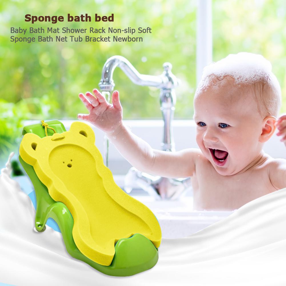 Baby Bath Mat Shower Rack Non Slip Soft Sponge Bathtub Newborn