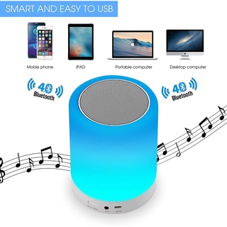 【SG🇸🇬  Ready Stock】Bluetooth Speaker with Microphone for Calls and RGB Mood Lights & Night Light for Home Baby & Teens