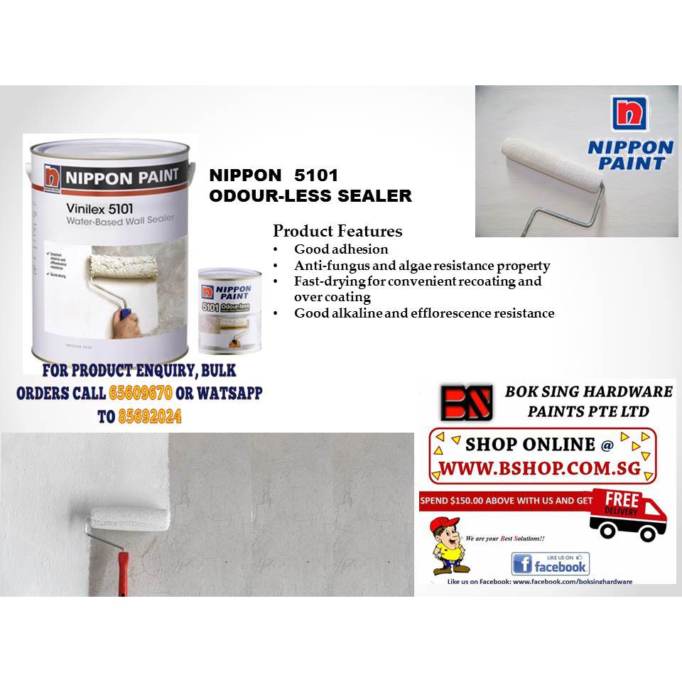 Nippon Paint Wall Sealer 5101 5170 Primer Odourless White Shopee Singapore
