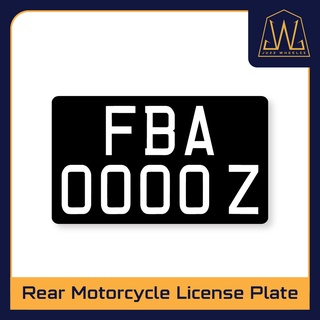 Motorcycle Rear Bike License Plate Number. Metal / Acrylic / Emboss