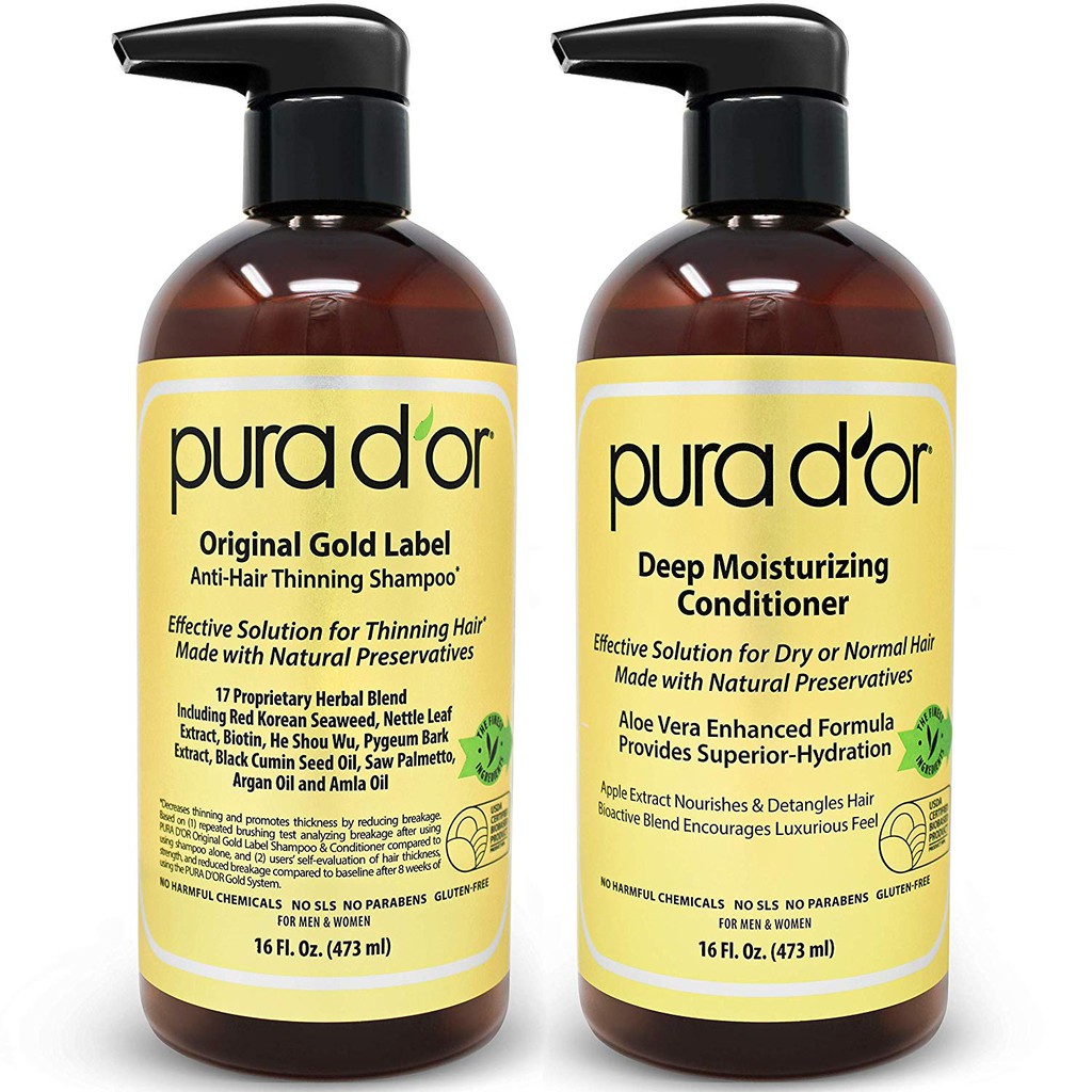 Pura D Or Original Gold Label Anti Thinning Shampoo Conditioner