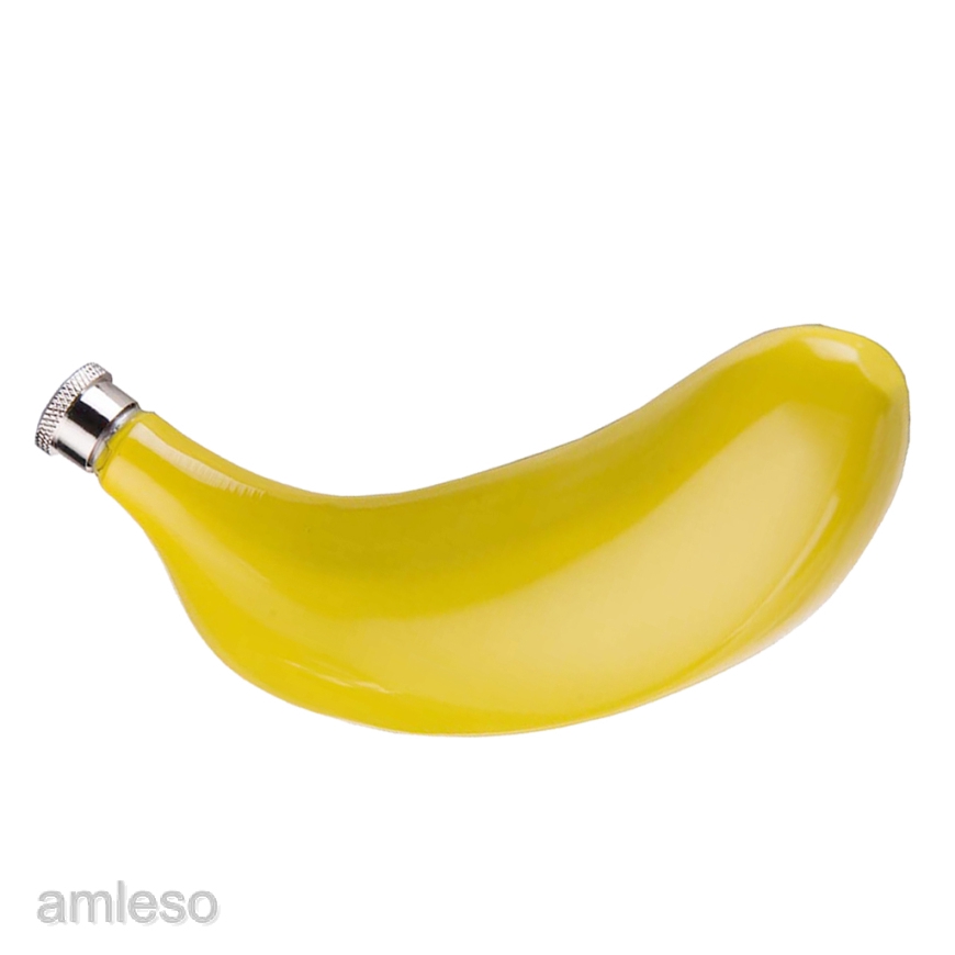 5oz Screw-on Cap Hip Flask Banana Shape Drinking Whiskey Alcohol Bottle 