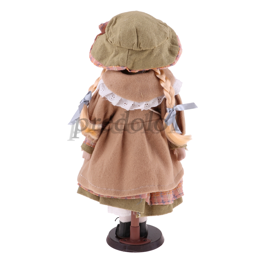 2pcs 30cm Porcelain Girl Doll Victorian Figure People with Clothes Set Toys