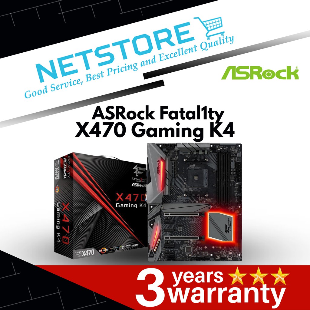 Asrock Fatal1ty X470 Gaming K4 Atx Amd Am4 Motherboard Shopee Singapore