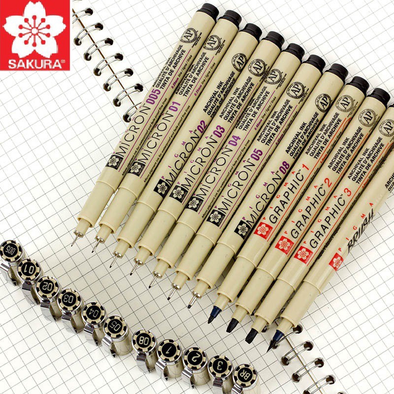 Buitengewoon Rouwen Boekhouder Ready Stock) 12 Size Sakura Pigma Micron Individual Drawing Pens Markers  Pen Sketch Marker | Shopee Singapore