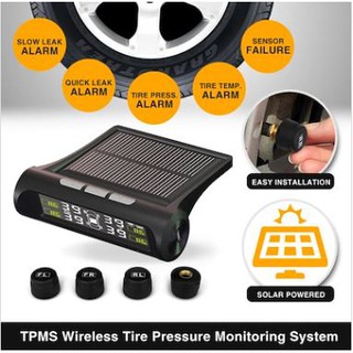 ★SG LOCAL★Solar Power TPMS Wireless Tire Pressure Monitoring System Car Tyre alarm System