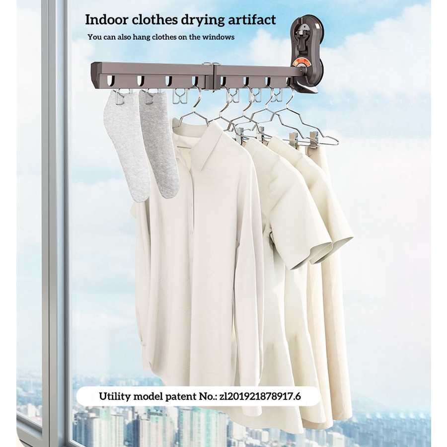 Travel folding clothes hanger floating window drying clothes invisible