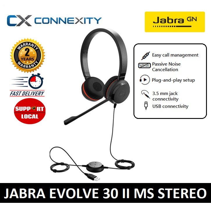 Jabra EVOLVE 30 II MS Stereo Jabra Headset with Microphone Headset