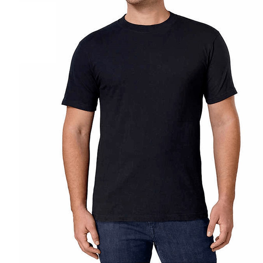 Black Round Neck 100 Cotton T Shirt Unisex Plain Tee Shopee Singapore 9859