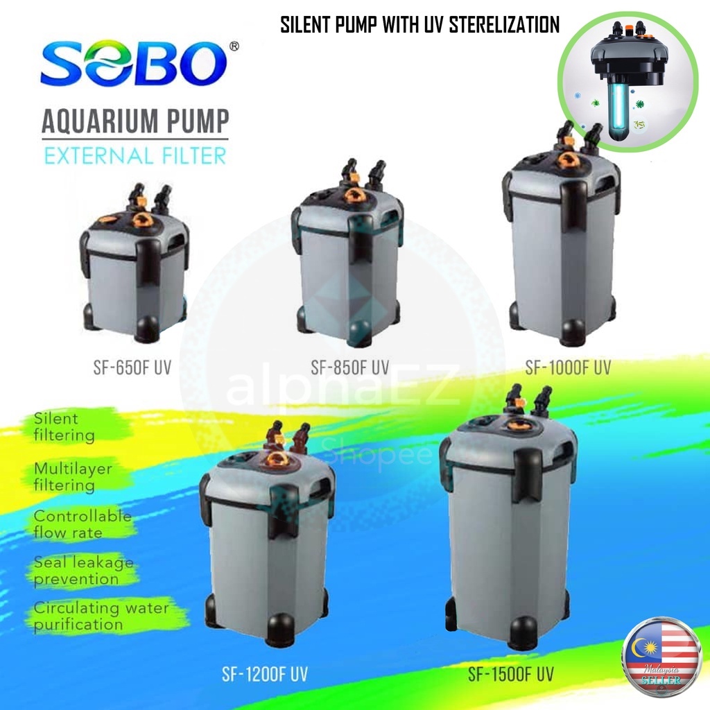 AQUARIUM SOBO Canister External Filter with UV Sterilizer SF850FUV SF1000FUV SF1500FUV Tank
