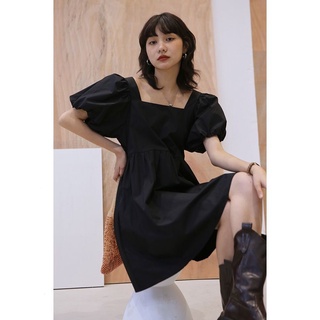Image of thu nhỏ Dress Women's Summer 2022 New French Square Neck Short Sleeve Dress Bubble Sleeve Korean Small Dress #3
