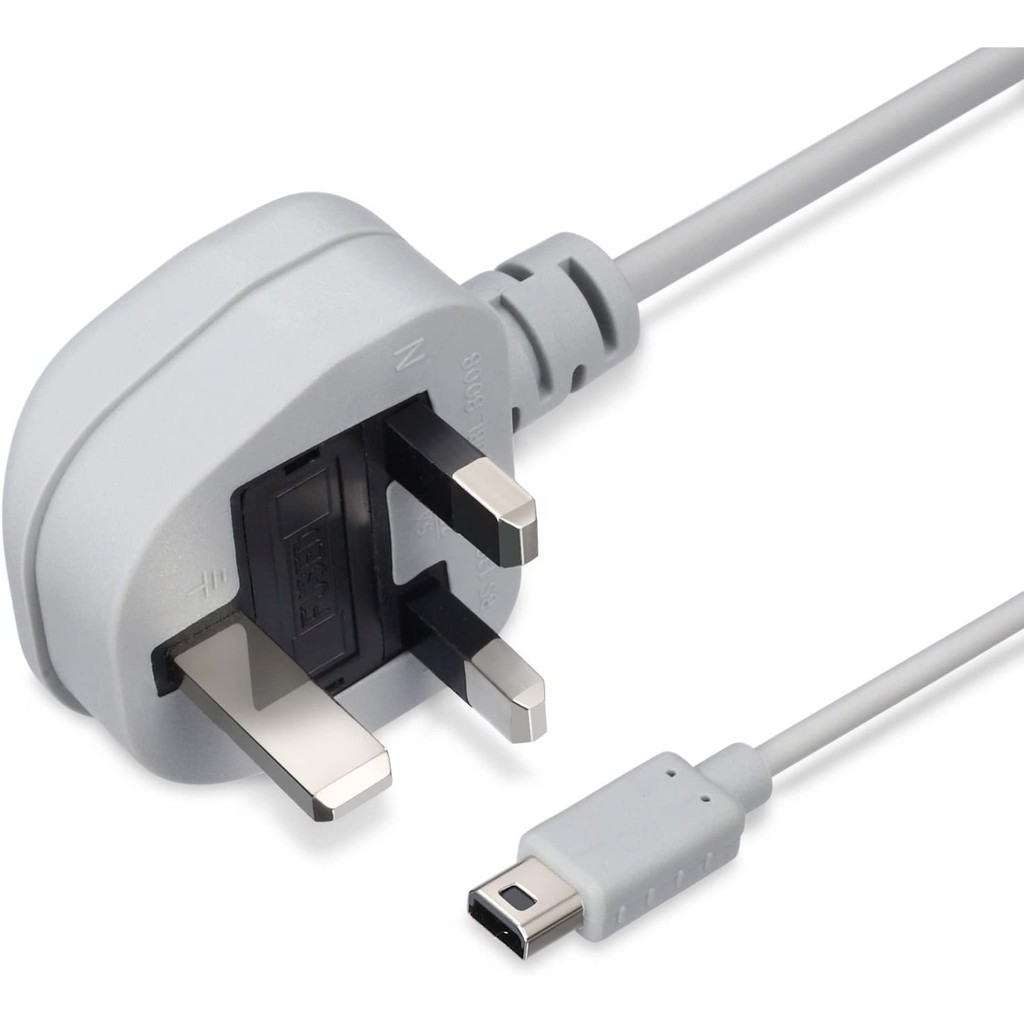 Fosmon 3 Pin Uk Standard Charging Ac Power Adapter Compatible With Nintendo Wii U Gamepad Shopee Singapore