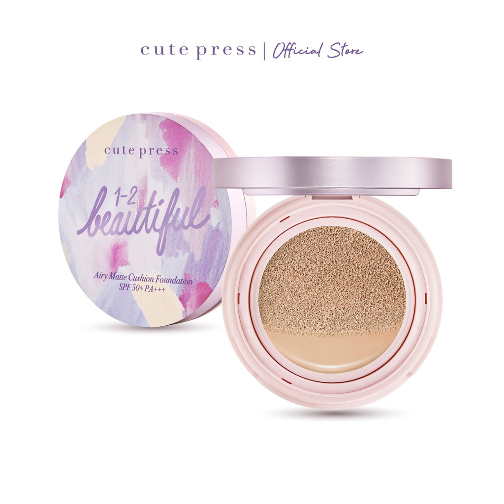 Cute Press 1 2 Beautiful Airy Matte Cushion Foundation Spf 50 Pa Shopee Singapore