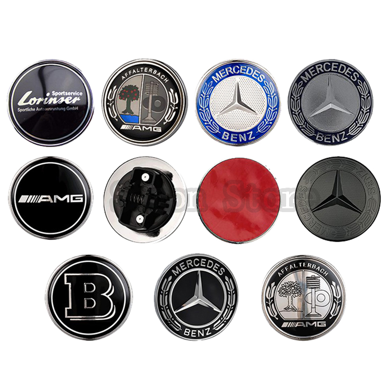 57mm Car Front Hood Center Cover Label for Mercedes Benz AMG Apple Tree ...