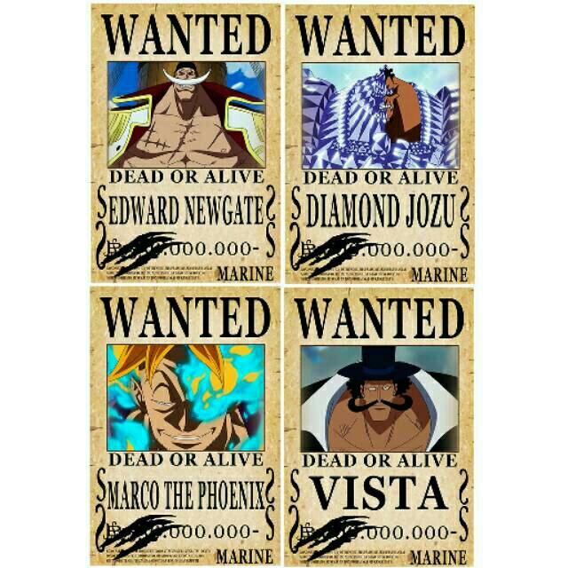 Bounty One Piece Kru Shirohige Poster Kru Big Mom Kru Shanks Ace Sabo Gol D Roger Dragon Shopee Singapore